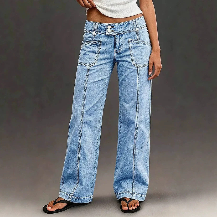 Washed Wide-Leg Jeans - Modern and Comfortable