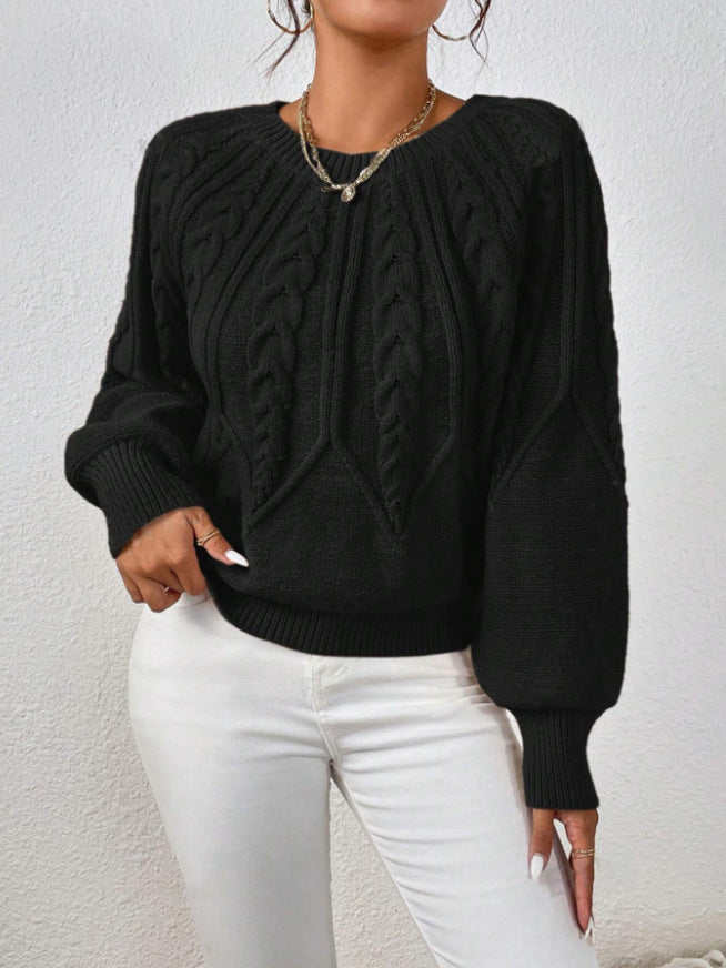Women’s Cable-Knit Crewneck Sweater - Soft and Versatile