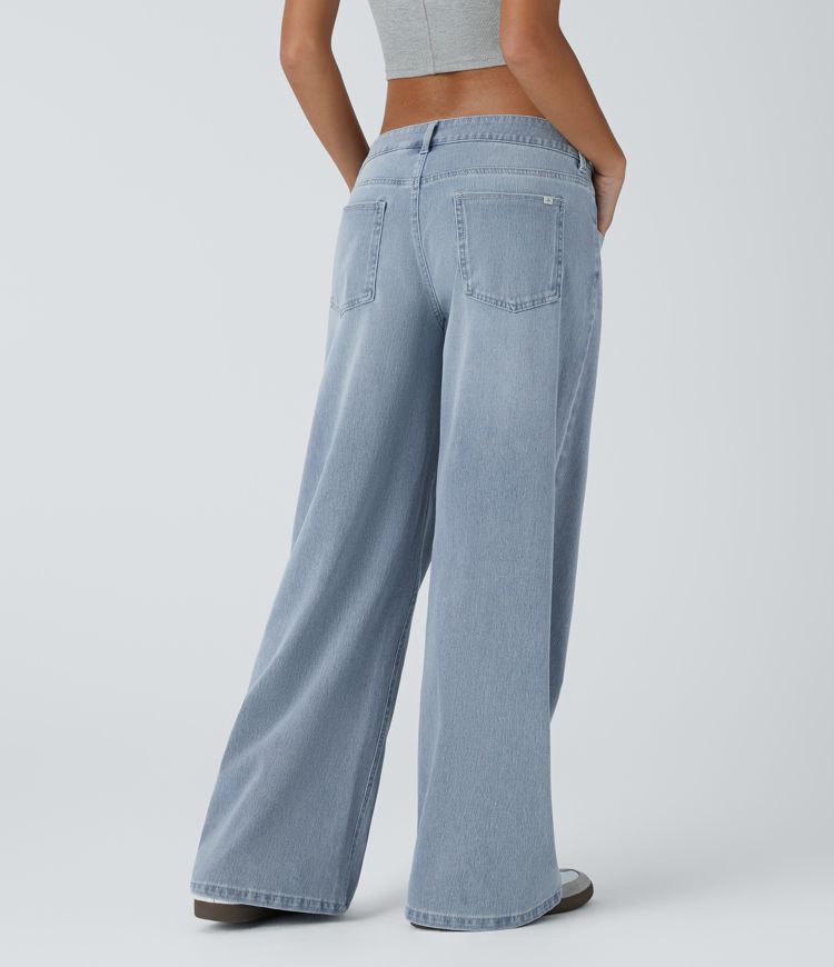 Women's Relaxed Denim Trousers - Soft Straight Leg Everyday Jeans