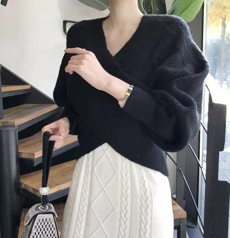 Women’s Cross-Knit Sweater – Elegant Comfortable Pullover