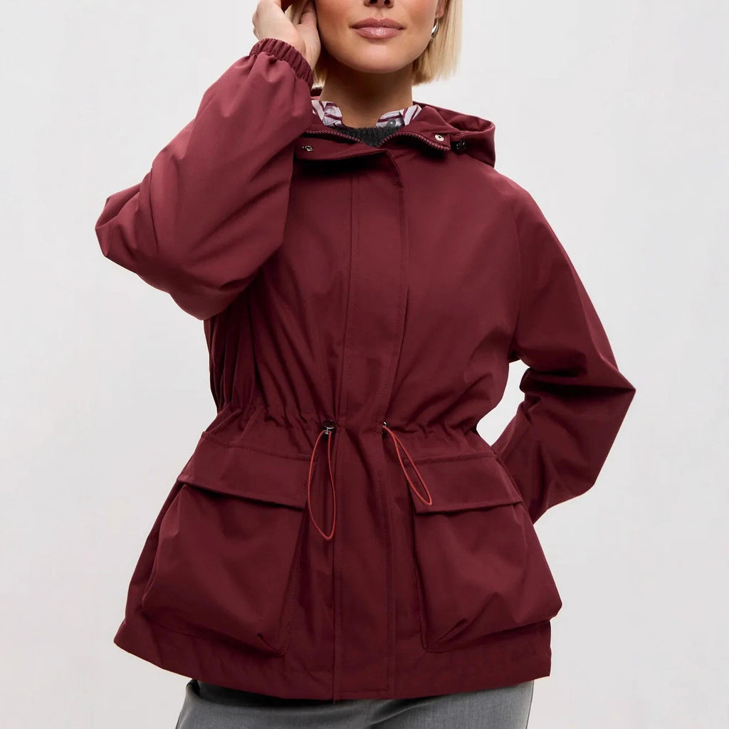 Women's Hooded Drawstring Jacket - Lightweight Casual Outdoor Layer