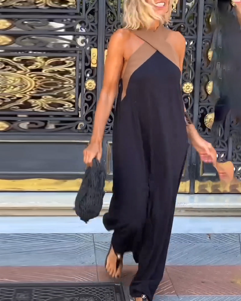 Women's Cross Neck Maxi Dress – Elegant Summer Occasion Dress