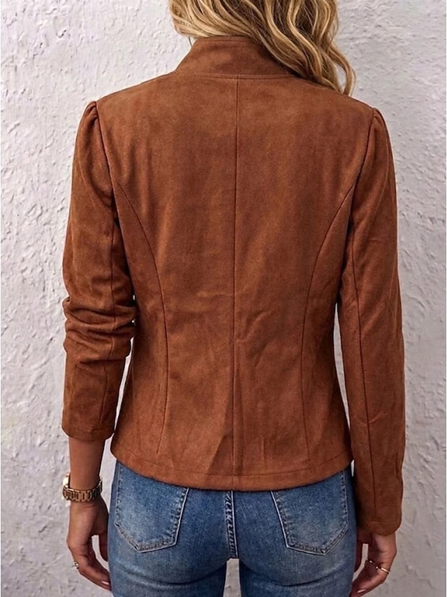 Patchwork Faux-Leather Jacket - Vintage and Casual