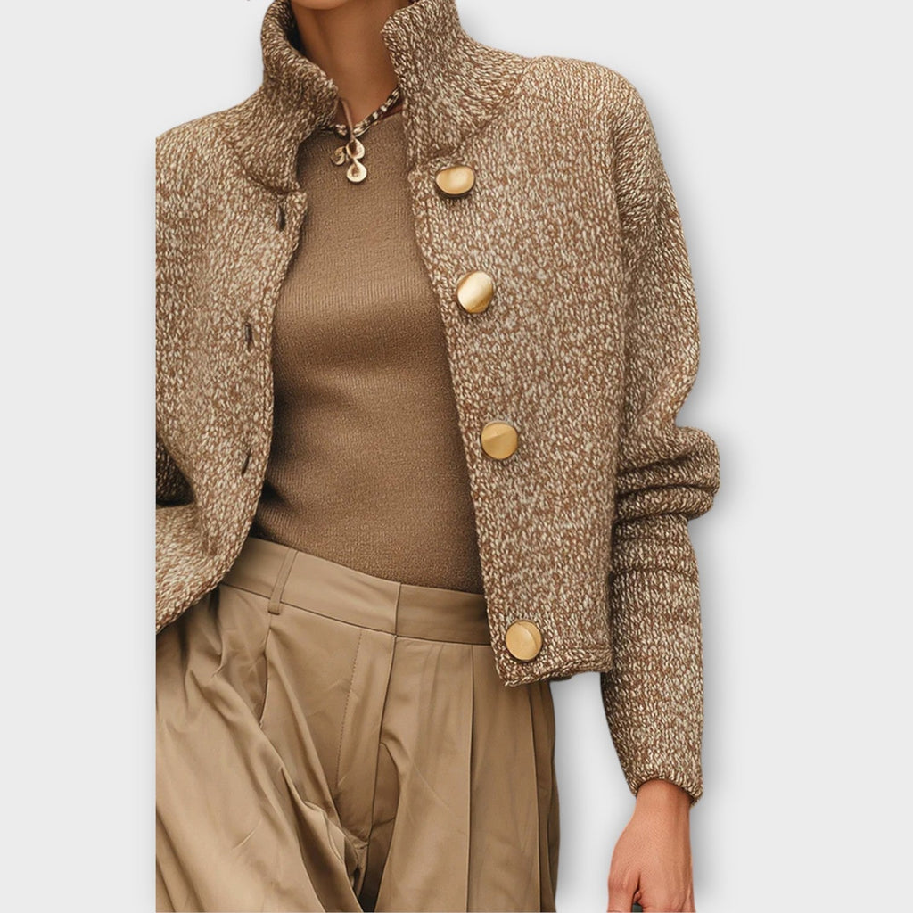 Women's Textured Knit Button Jacket - Chic Soft Everyday Layer