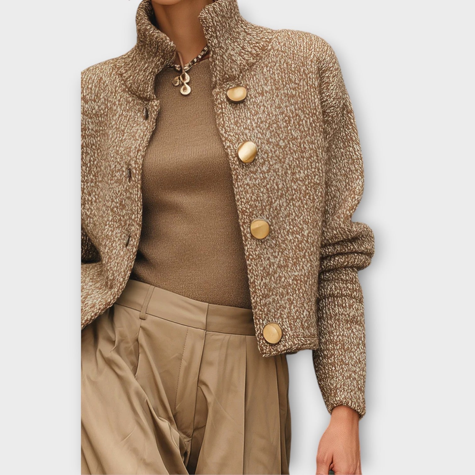 Women's Textured Knit Button Jacket - Chic Soft Everyday Layer
