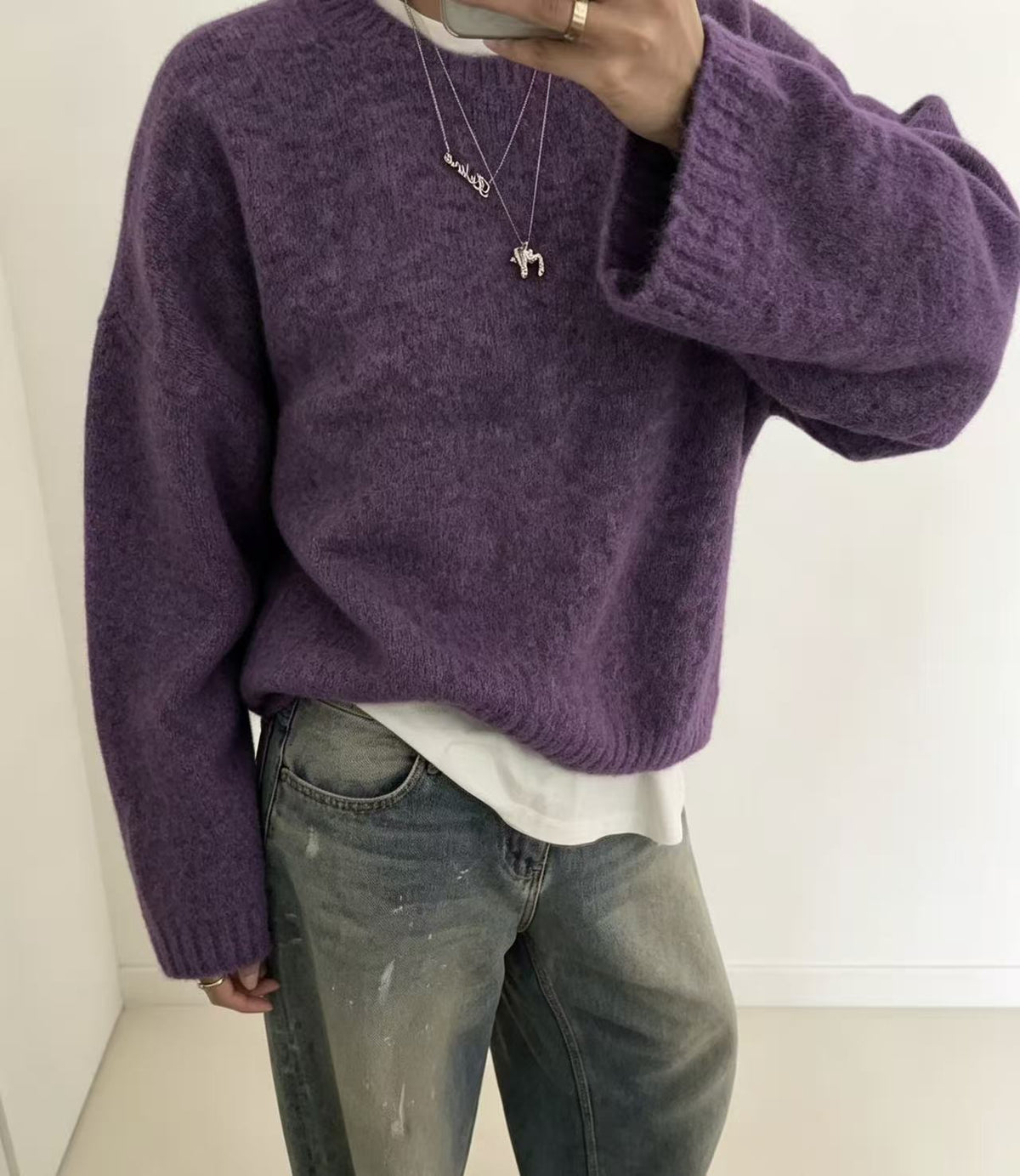Women’s Solid Color Loose-Fit Knit Pullover – Cozy Casual Everyday Style