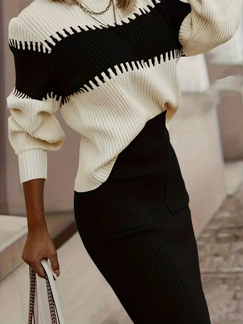 Ribbed Two-Piece Skirt Set - Coordinated and Comfortable