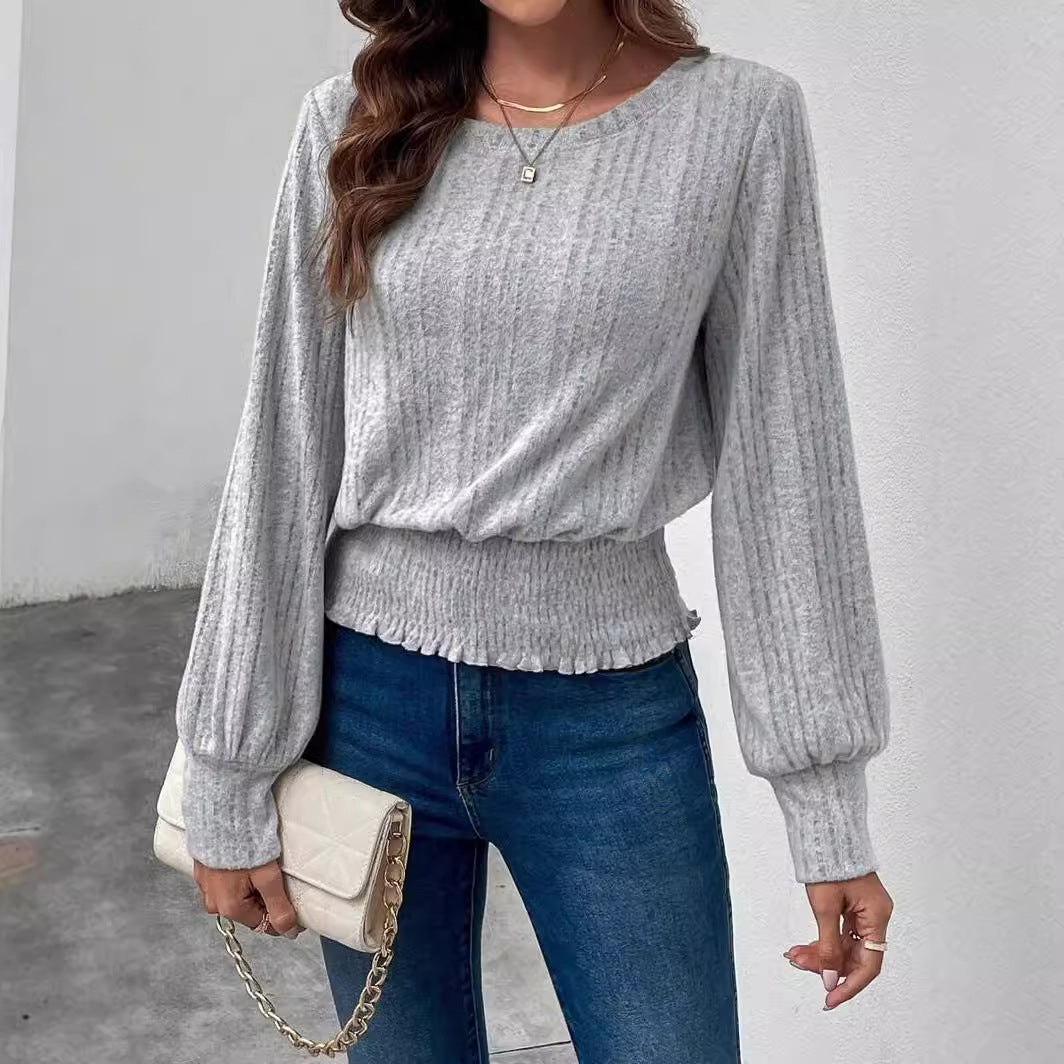 Casual Long-Sleeve Top - Simple and Versatile