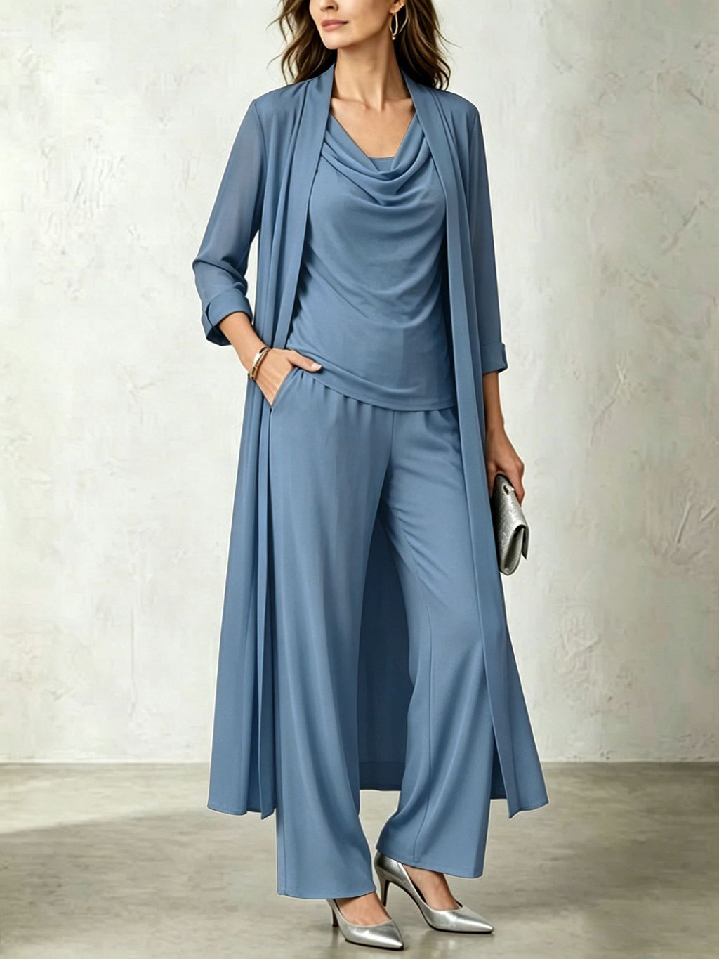 Women's Three-Piece Cardigan Set - Long Layered Casual Outfit