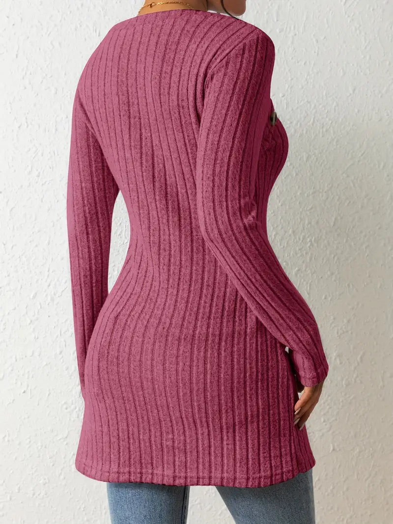 Women's One Shoulder Ribbed Top - Fitted Modern Daywear Essential