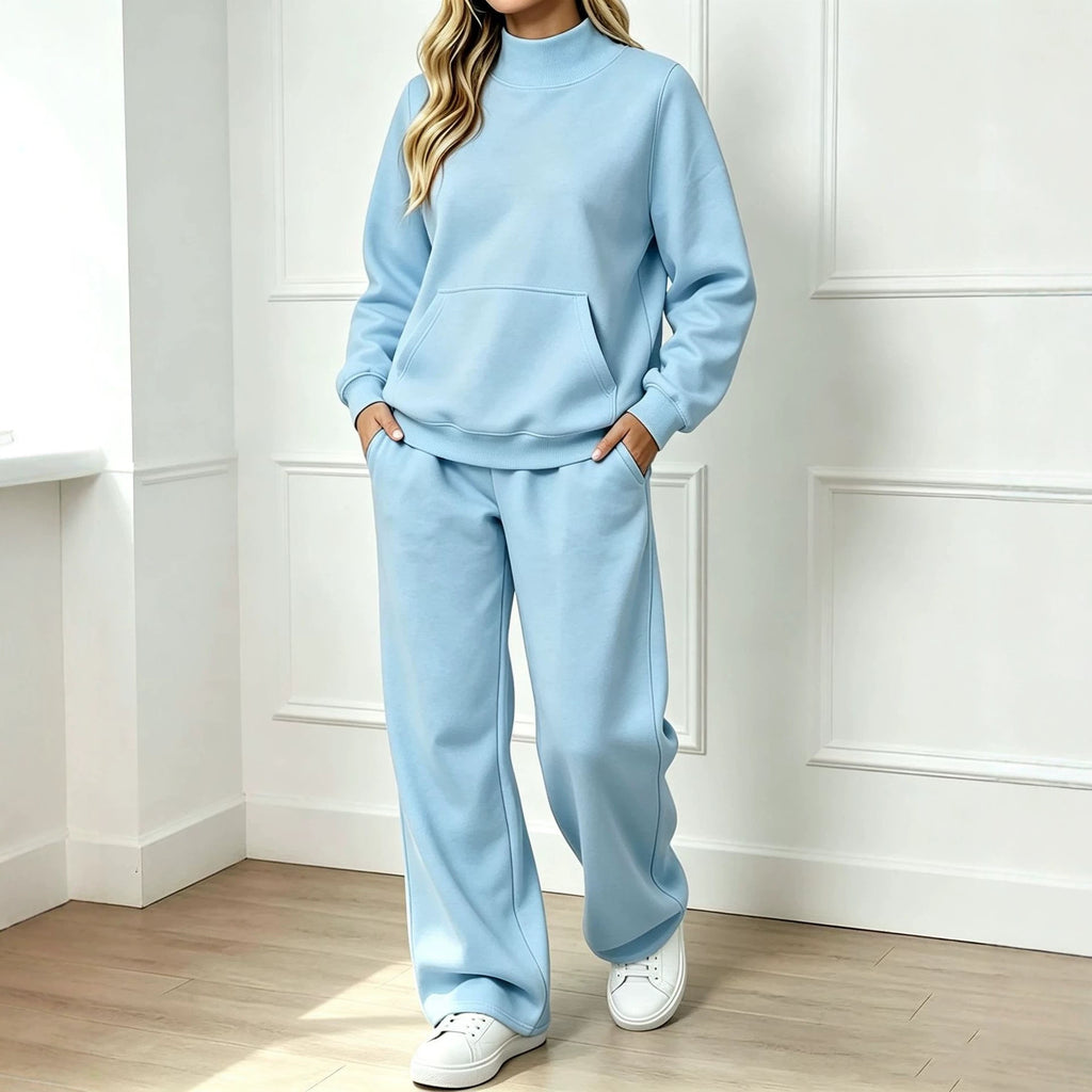 Mock-Neck Sweatshirt Set - Cozy and Easy
