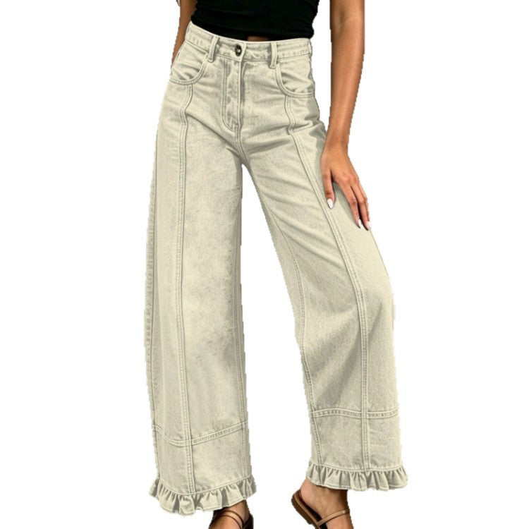 Women’s Loose-Fit Wide-Leg Denim Pants – Stylish Casual High-Waisted Jeans Everyday Streetwear