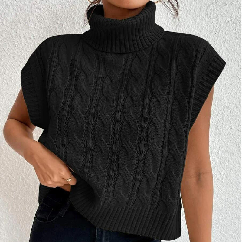 Women’s High-Neck Sleeveless Knit Vest - Soft and Versatile