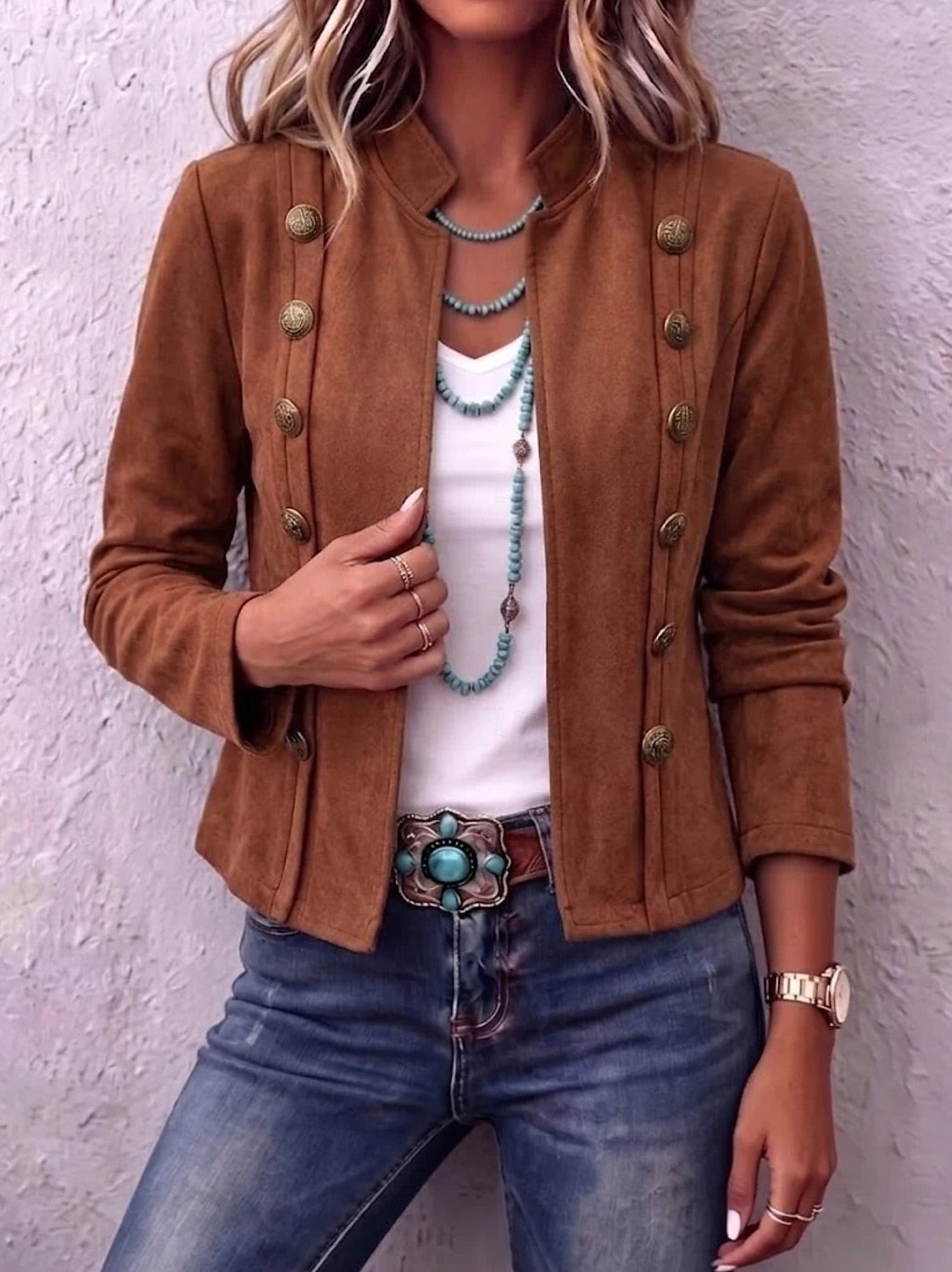 Patchwork Faux-Leather Jacket - Vintage and Casual