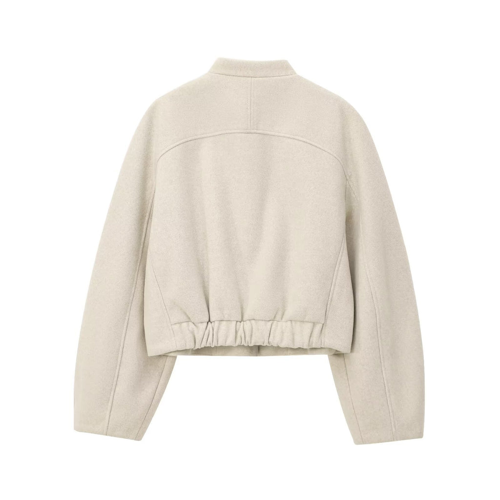 Single-Breasted Loose Jacket Top - Simple and Casual