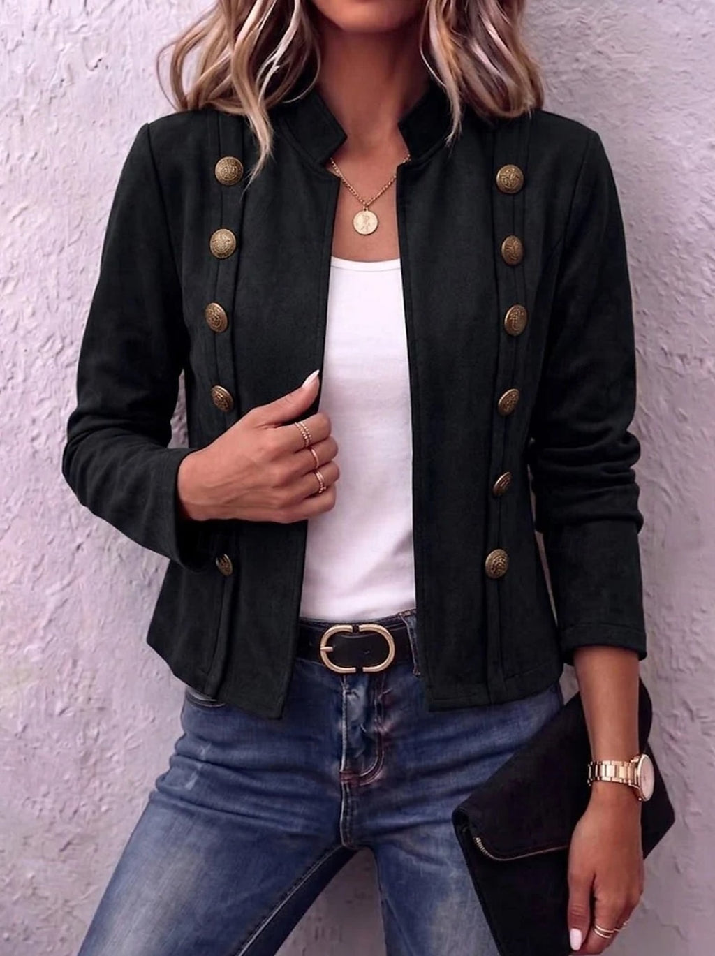 Patchwork Faux-Leather Jacket - Vintage and Casual