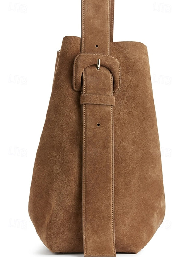 Suede Hobo Shoulder Bag - Roomy and Bohemian