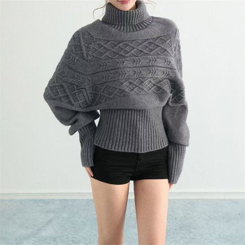 Cable-Knit Turtleneck Sweater - Soft and Shaped