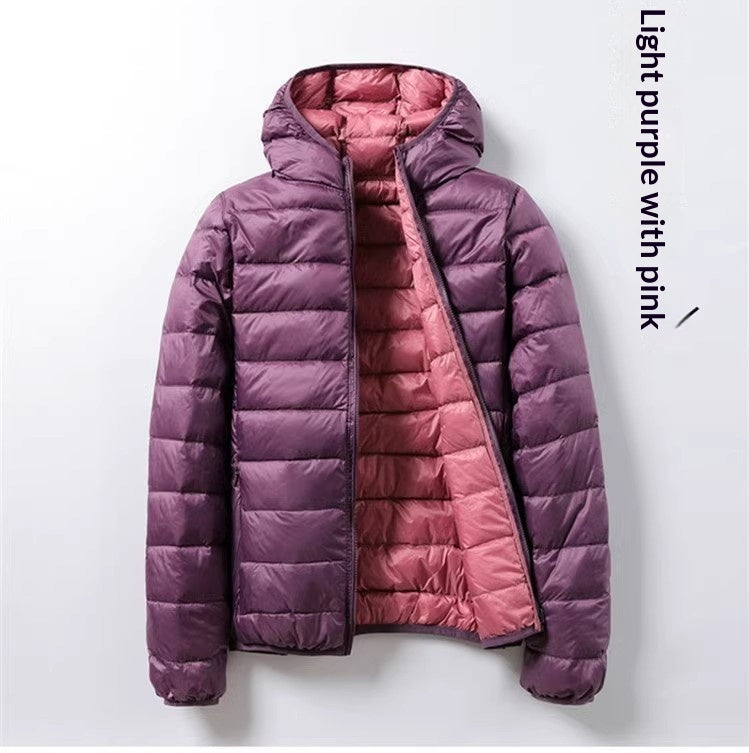 Lightweight Short Hooded Puffer Jacket - Warm and Practical