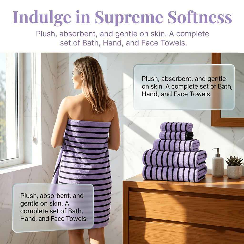 Ultra-Soft Coral Towel Set - Quick-Drying Absorbent Home Towels