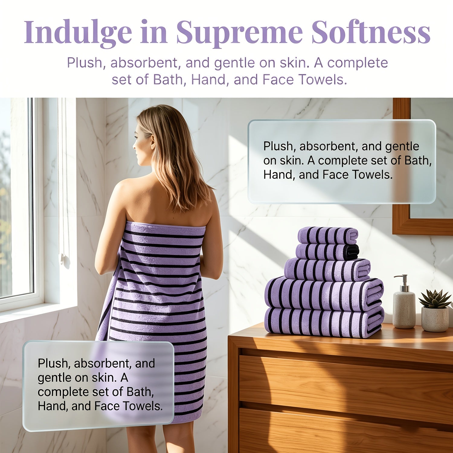 Ultra-Soft Coral Towel Set - Quick-Drying Absorbent Home Towels