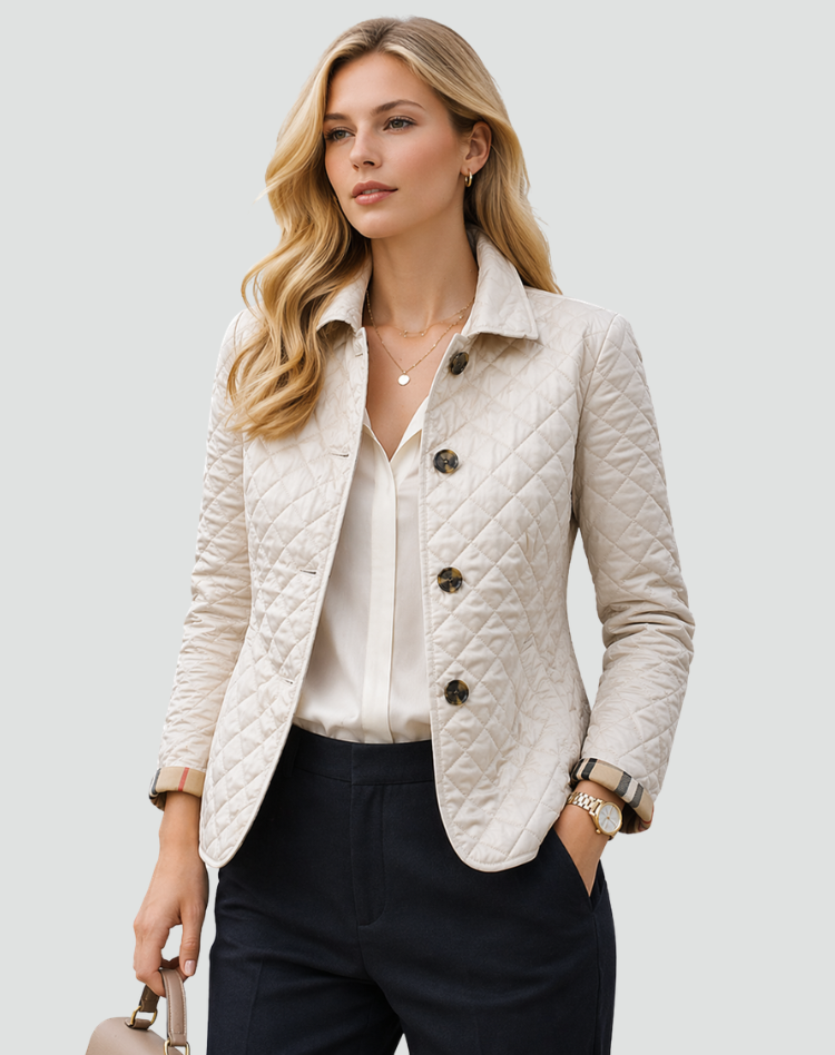 Women's Quilted Jacket - Button Front Transitional Daywear