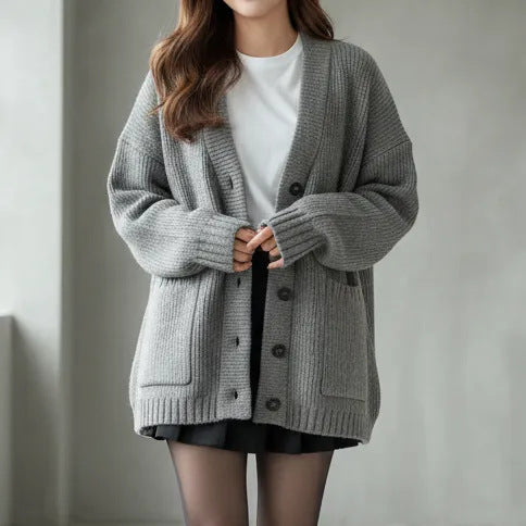 Korean-Style Knit Cardigan Jacket - Soft and Trendy