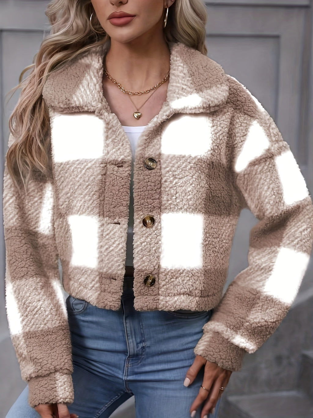 Cropped Check Jacket - Soft and Polished