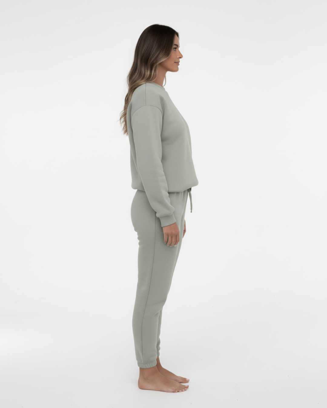 Women’s Olive Green Jogger Set – Two Piece Loungewear Outfit