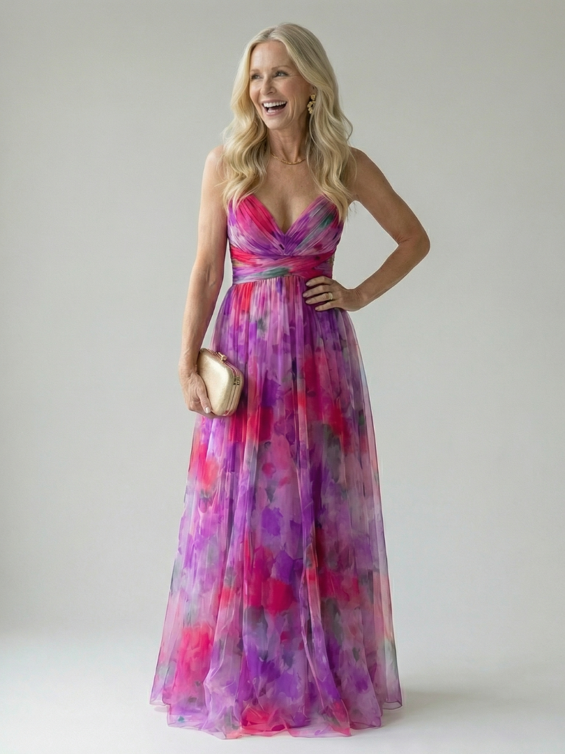 Women's Soft Wrap Maxi Dress - Flowing Occasion Style