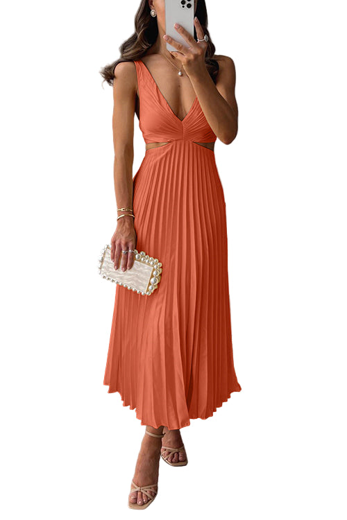 Rumi Women’s Pleated Satin Evening Dress – Elegant Flowy Party Occasion Style