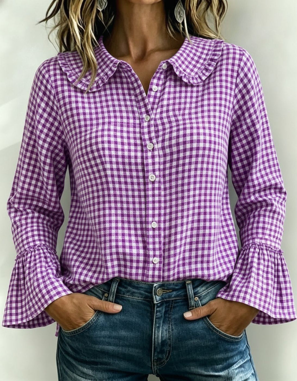 Women’s Casual Vintage Plaid Shirt – Loose-Fit Relaxed Everyday Style