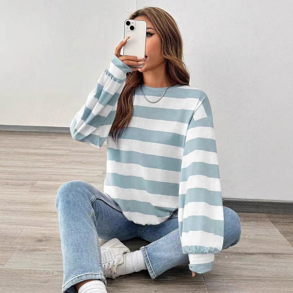 Women’s Striped Long Sleeve Top – Relaxed Modern Style