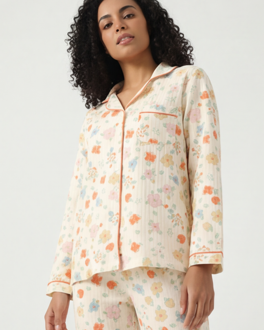 Women’s Quilted Three-Layer Pajamas – Warm Loose Lapel Homewear