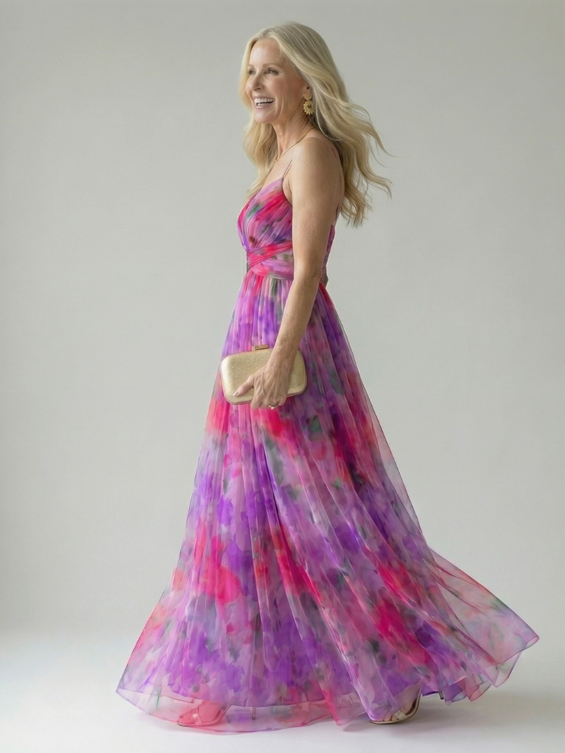 Women's Soft Wrap Maxi Dress - Flowing Occasion Style