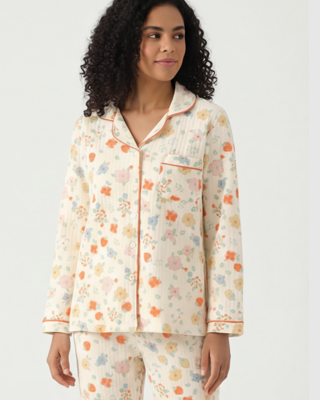 Gewatteerde drielaagse pyjama voor dames – Warme, losse huispak met revers