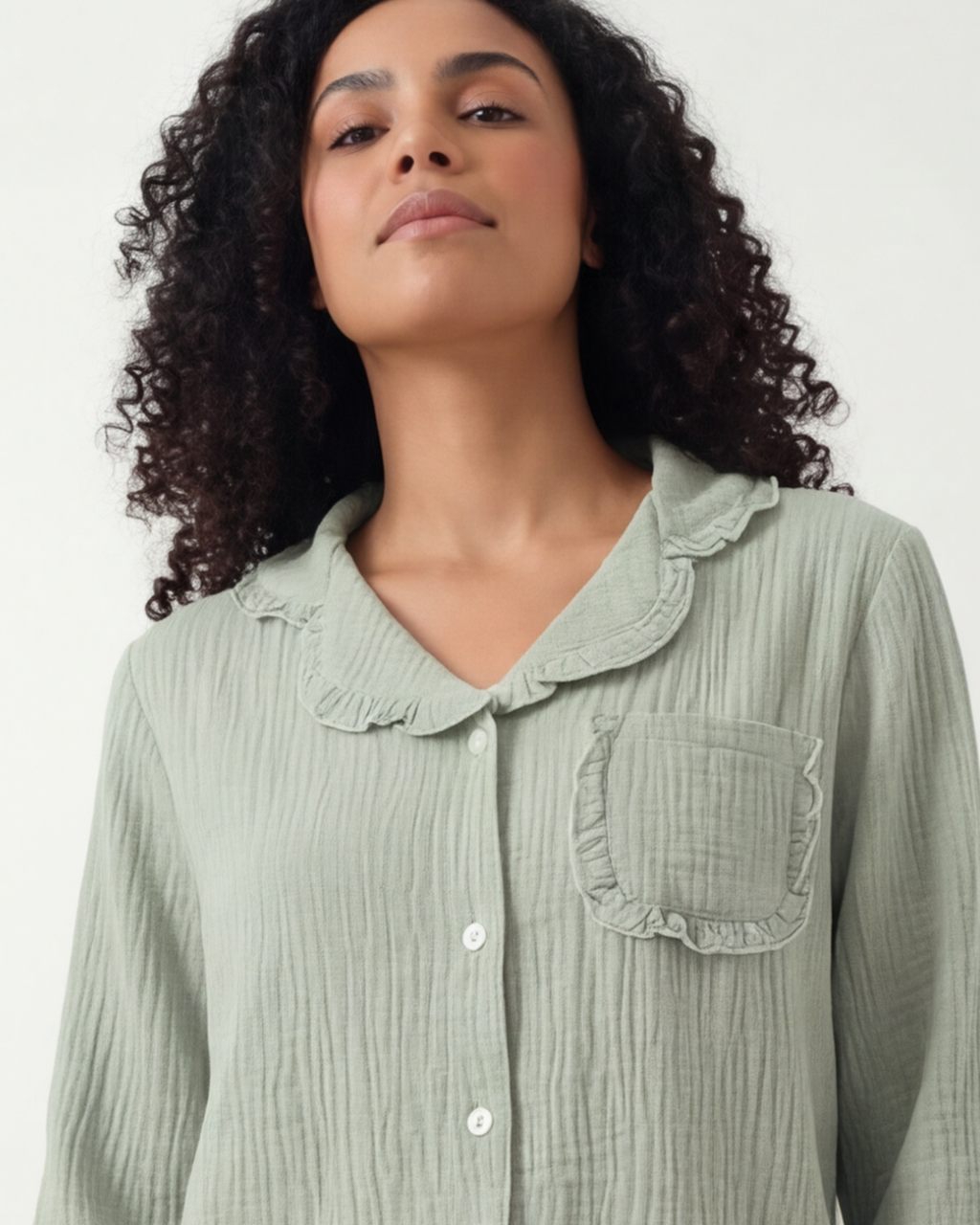 Women’s Cotton Washed Pajama Set – Casual Crepe Homewear Comfort Set