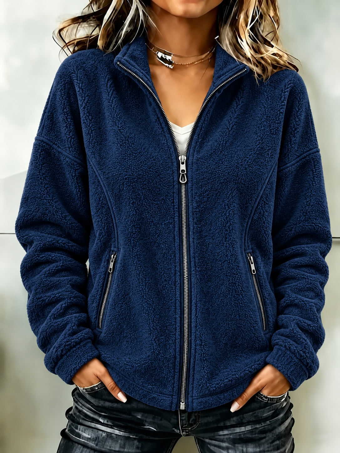 Women's Relaxed Long-Sleeve Cardigan - Flowy and Elegant