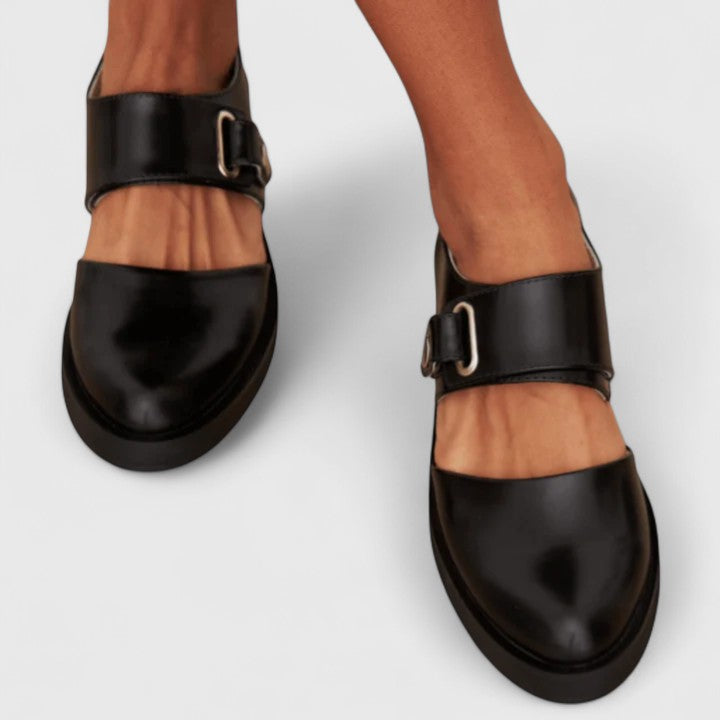 Women's Mary Jane Platform Shoes - Buckle Strap Everyday Style