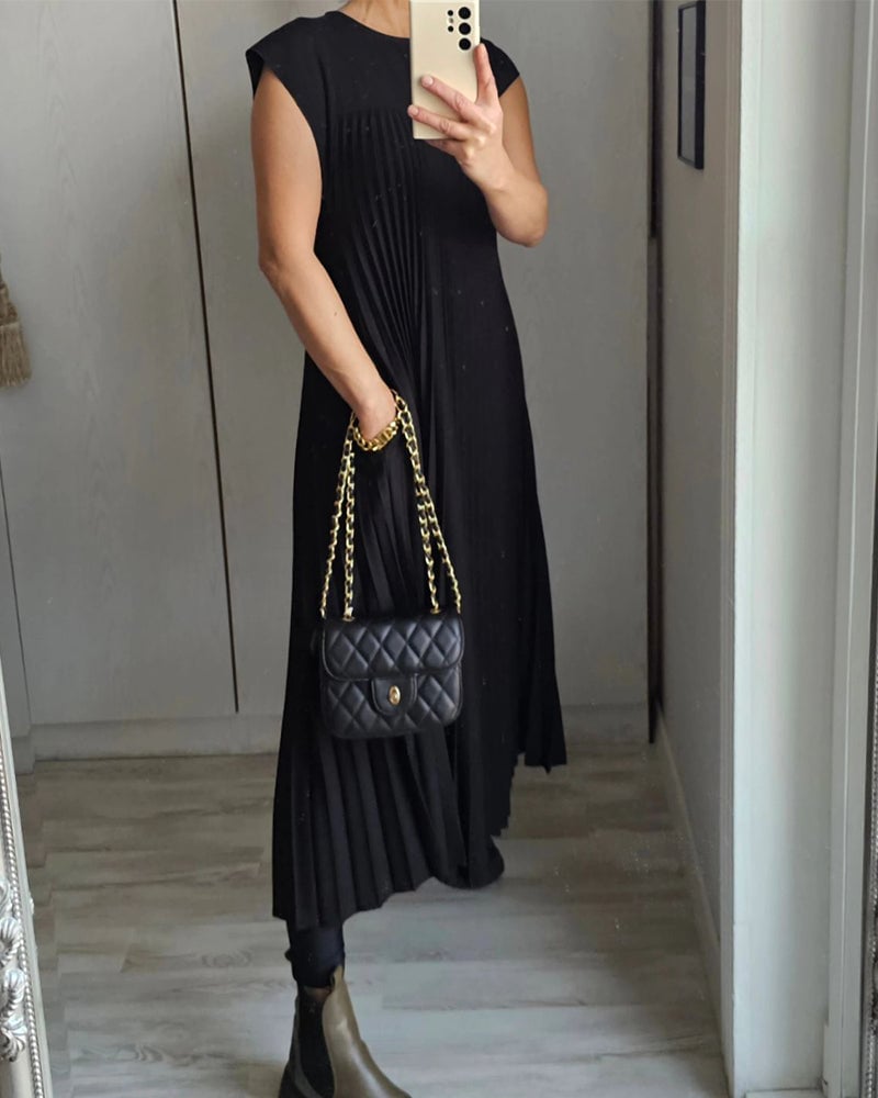 Women's Pleated Maxi Dress – Effortlessly Elegant Occasion Dress