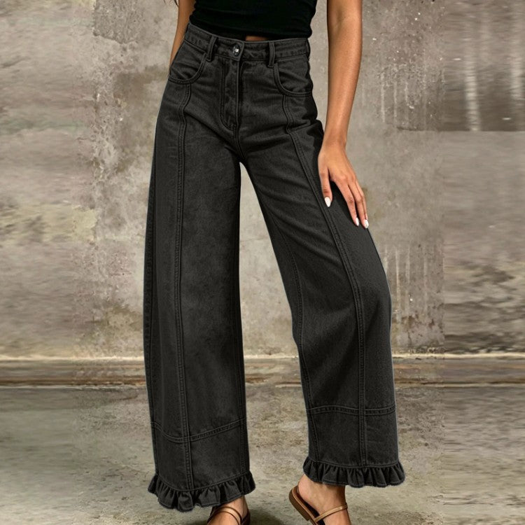 Women’s Loose-Fit Wide-Leg Denim Pants – Stylish Casual High-Waisted Jeans Everyday Streetwear