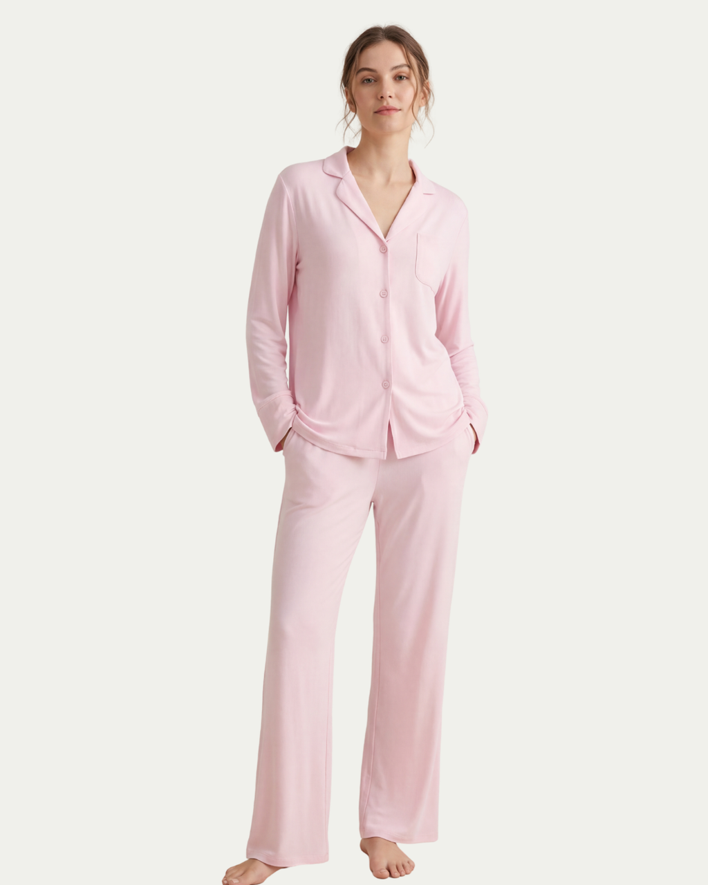 Women’s Long Sleeve Pajama Set – Comfortable Long Pants Loungewear