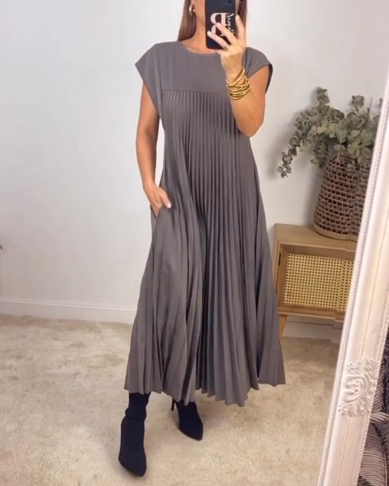 Women's Pleated Maxi Dress – Effortlessly Elegant Occasion Dress