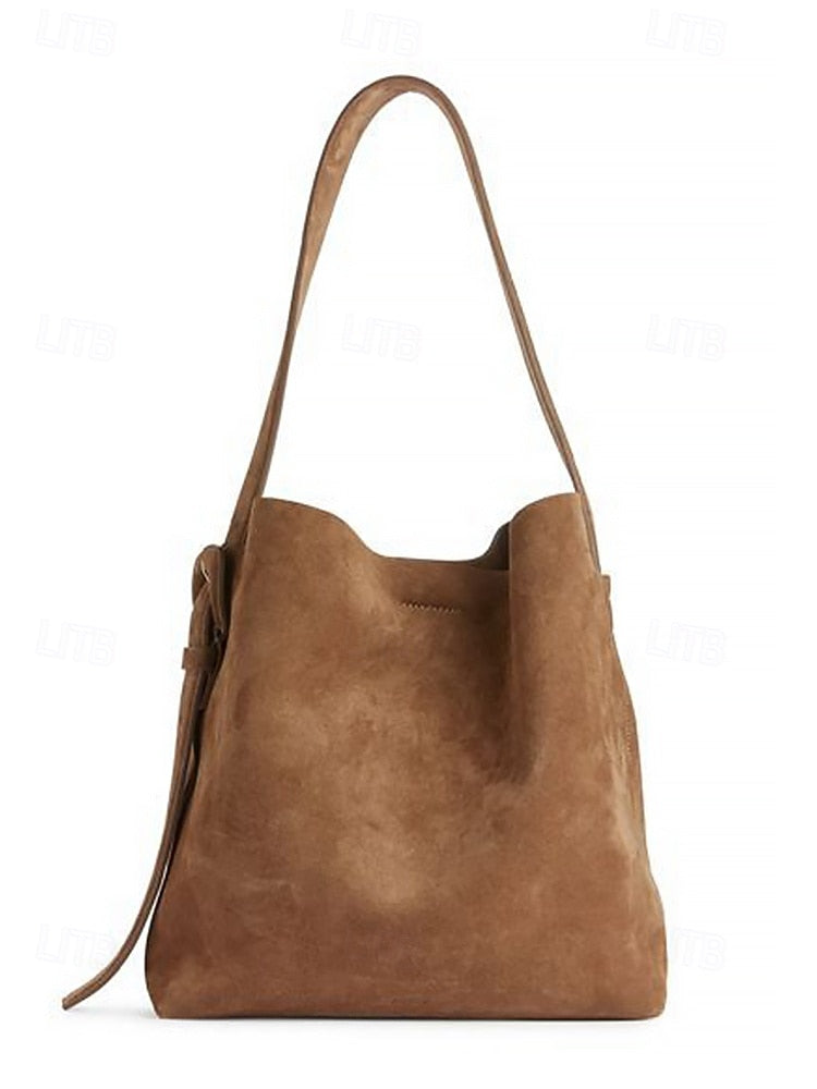 Suede Hobo Shoulder Bag - Roomy and Bohemian
