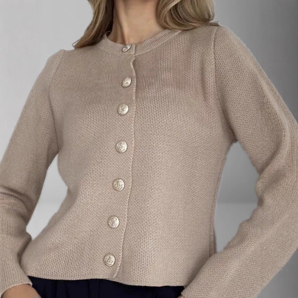 Women's Button Front Knit Cardigan - Soft Minimal Everyday Layer