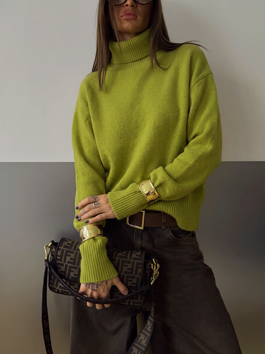 Women’s Solid Color Loose-Fit Knit Sweater – Cozy Casual Everyday Style