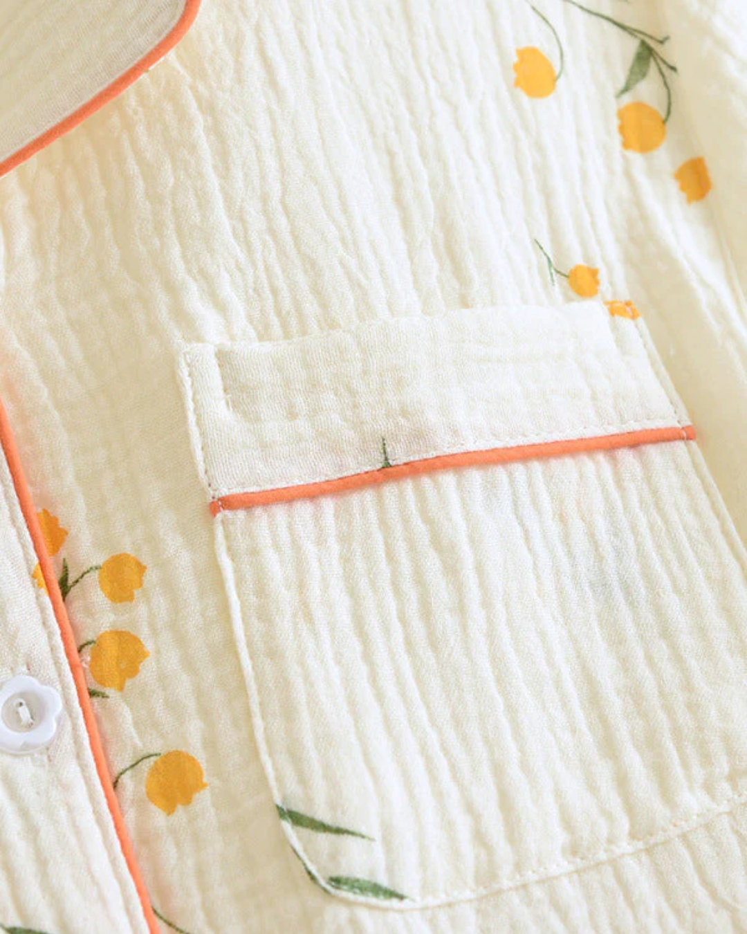 Women’s Comfortable Cotton Pajama Set – Fruit Print Shorts and Top