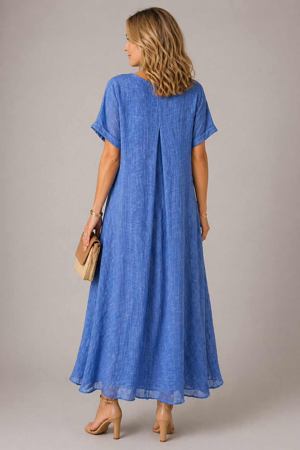 Women's Blue Maxi Dress – Simple Elegant Everyday Style