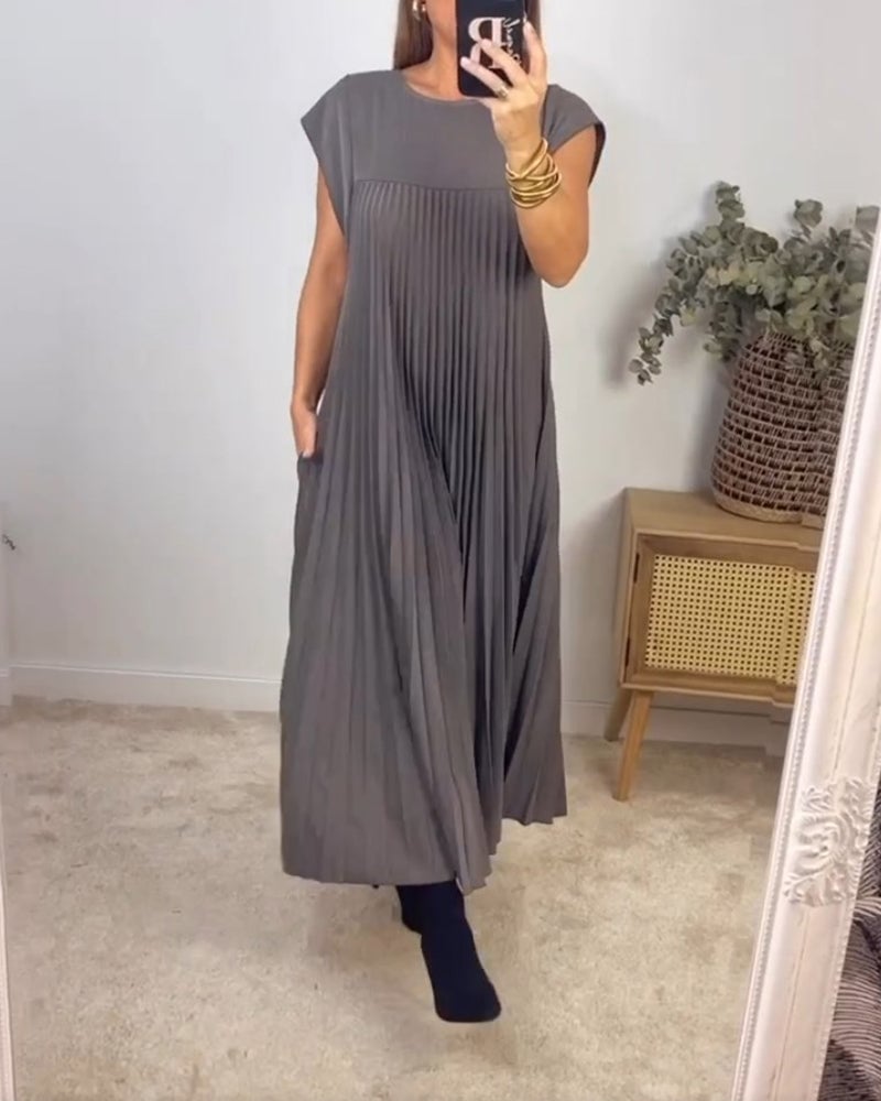 Women's Pleated Maxi Dress – Effortlessly Elegant Occasion Dress