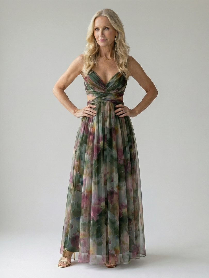 Women's Soft Wrap Maxi Dress - Flowing Occasion Style